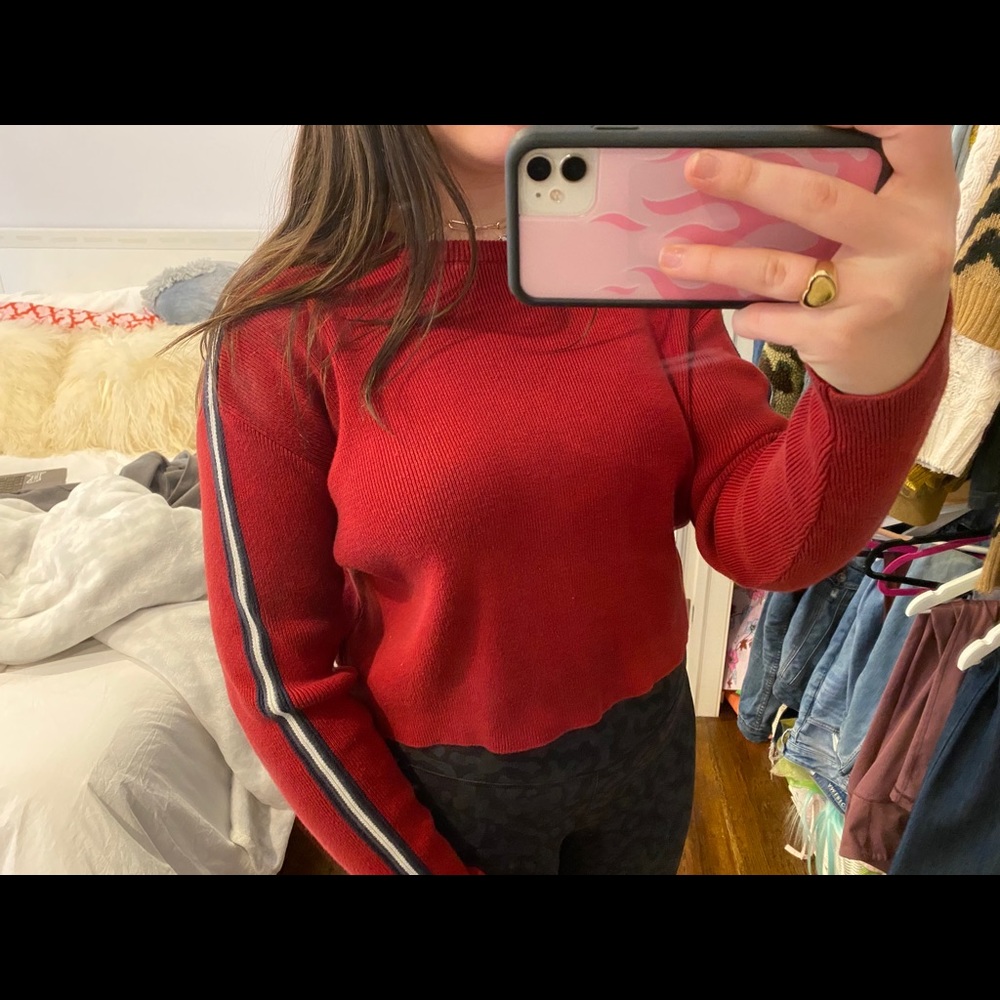 Urban outfitters cropped red sweater